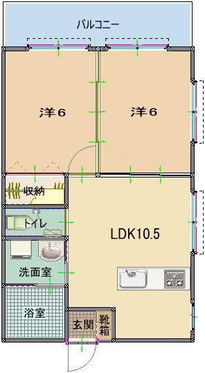 きよらかマンション(2LDK/8階)の間取り写真