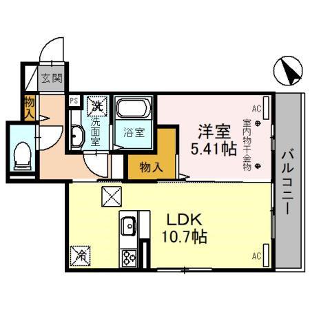 コンフォート上和田(1LDK/2階)の間取り写真