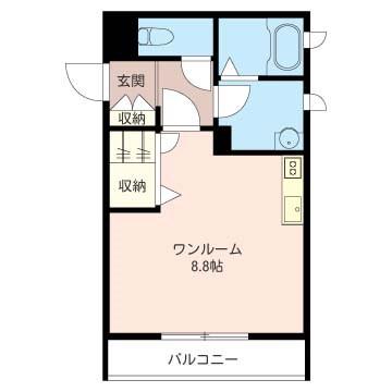 PEAR BLOOM 高砂(ワンルーム/3階)の間取り写真