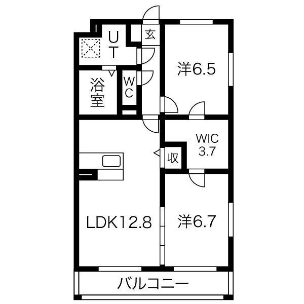 グランシャルム(2LDK/5階)の間取り写真