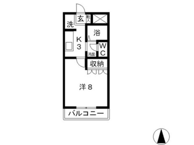 フォンテーヌ植松(1K/1階)の間取り写真