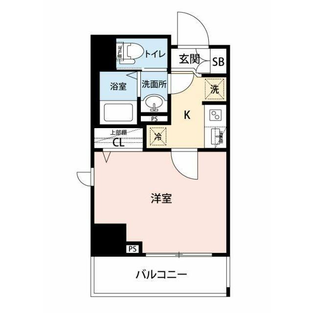 クレイシア西横浜(1K/2階)の間取り写真