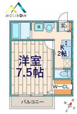 VILLAGE磯子II(1K/2階)の間取り写真