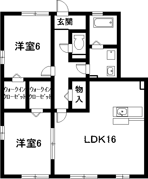 グラスリヴィエール(2LDK/1階)の間取り写真