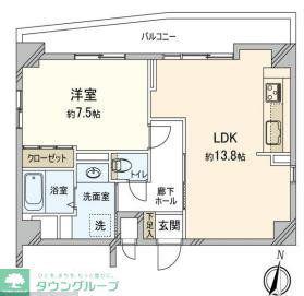 ラ・ムエット大宮(1LDK/8階)の間取り写真