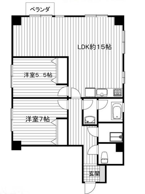 白金台八光マンション(2LDK/4階)の間取り写真