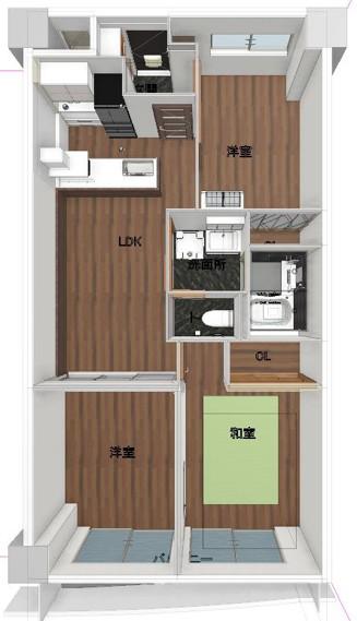エグゼK&KII(3LDK/5階)の間取り写真