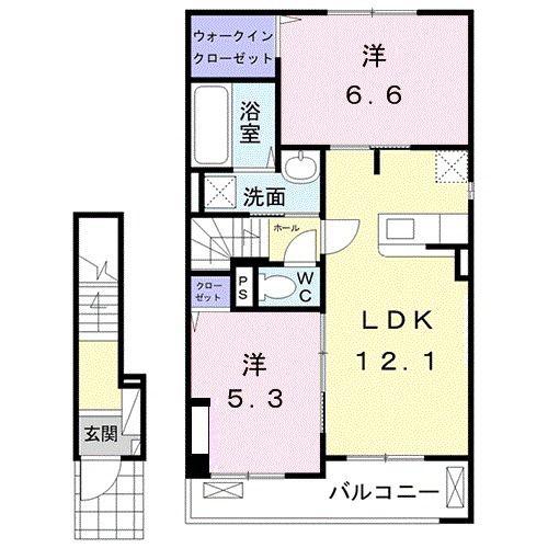 ポラリスVIII(2LDK/2階)の間取り写真