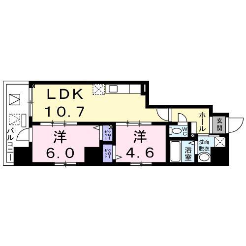 メゾン TMD(2LDK/10階)の間取り写真