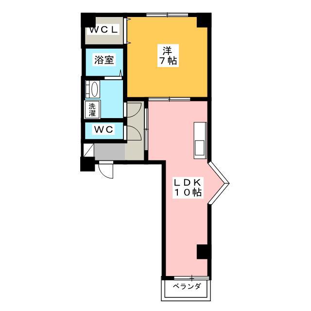 南ビル(1LDK/4階)の間取り写真