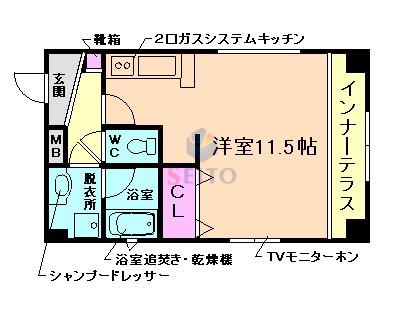 ALVIO(ワンルーム/1階)の間取り写真