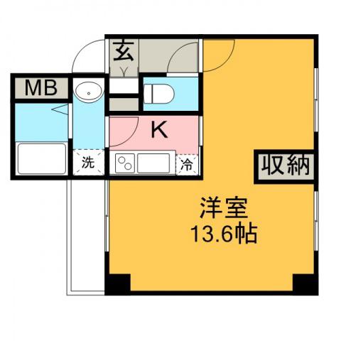 アクアタウンイーストI(1K/3階)の間取り写真