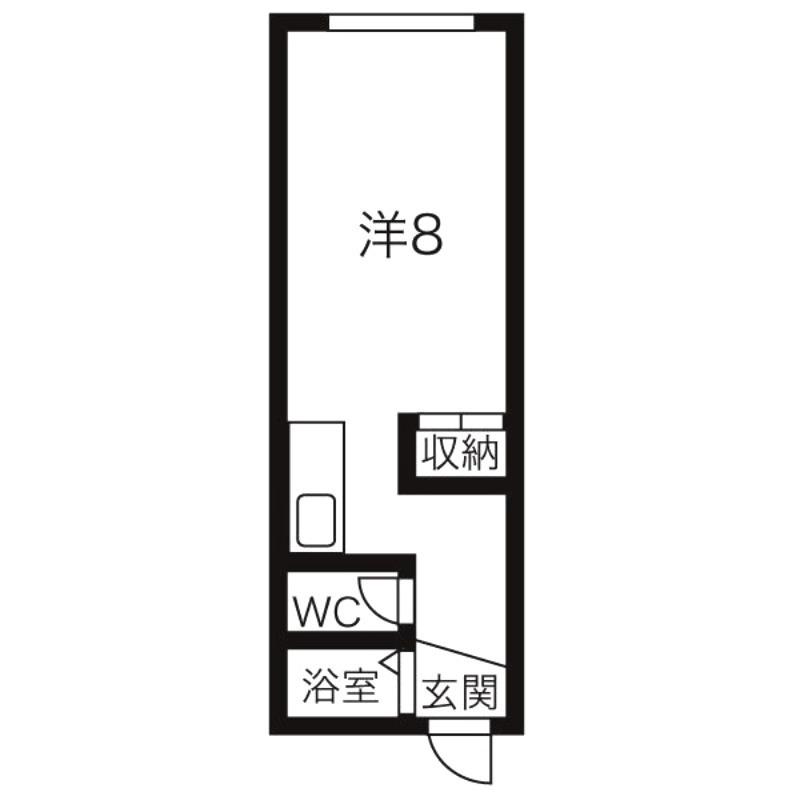 サンローム(1K/4階)の間取り写真
