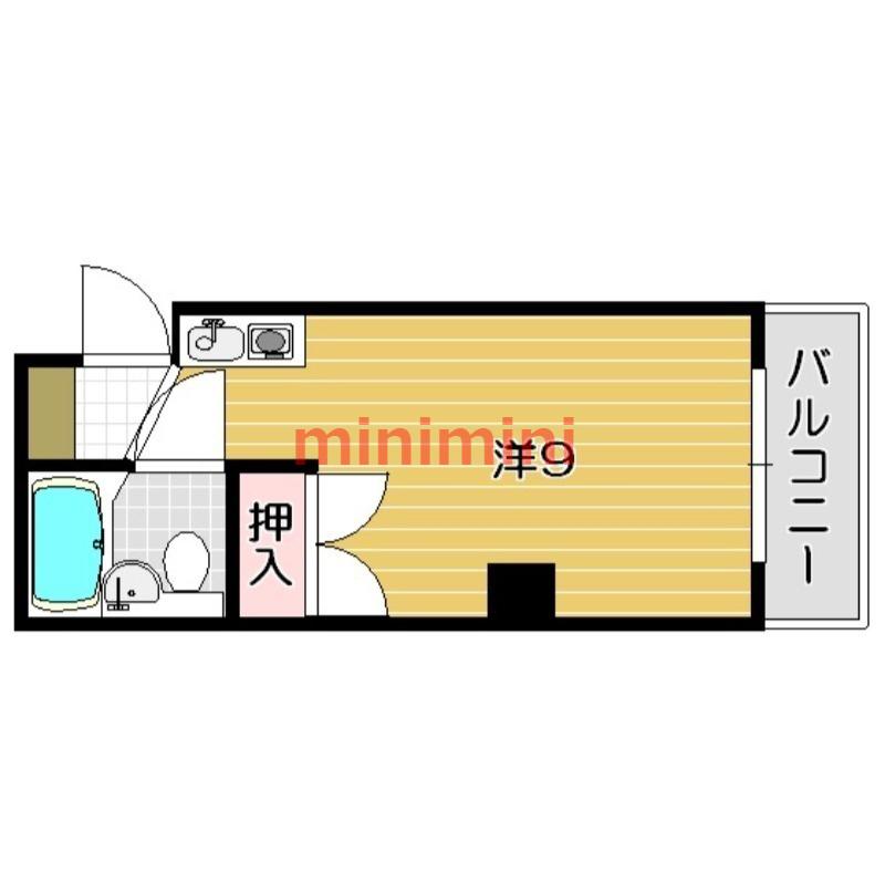 プレミール千里丘(ワンルーム/3階)の間取り写真
