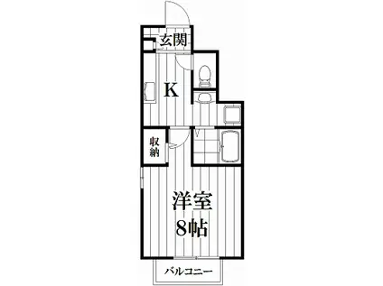 アイリス セカンド(1K/1階)の間取り写真