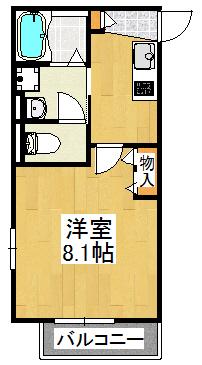 タウンコート武蔵小杉(1K/2階)の間取り写真