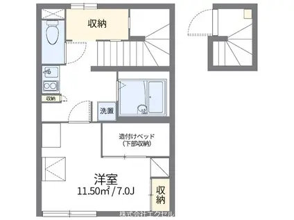 レオパレスのぼり川(1K/2階)の間取り写真