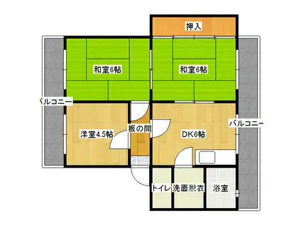 シノハラハイツ(3DK/2階)の間取り写真
