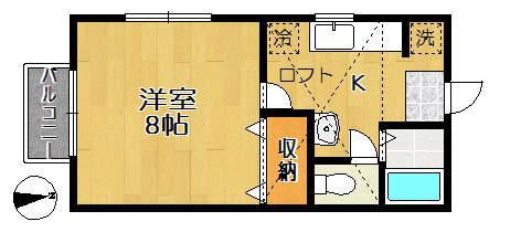 フォースAT(1K/1階)の間取り写真