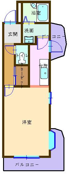 エスポワール(1K/2階)の間取り写真