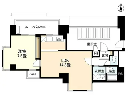 グランドール西麻布(1LDK/3階)の間取り写真