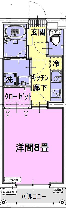 FLATS芝本町(1K/1階)の間取り写真