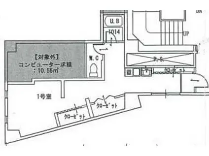 リバープラザ(ワンルーム/2階)の間取り写真