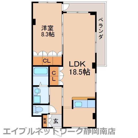 GRANDIR(1LDK/2階)の間取り写真