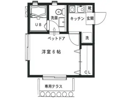 ポチたまランド下末吉II(1K/1階)の間取り写真