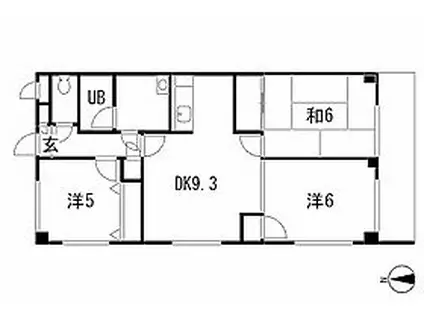 メゾンボンサンス(3DK/2階)の間取り写真