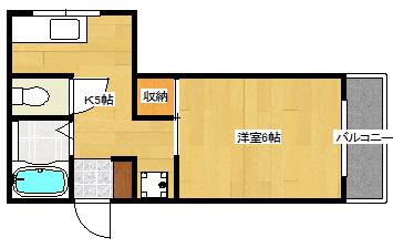 第1木本ビル(1DK/8階)の間取り写真