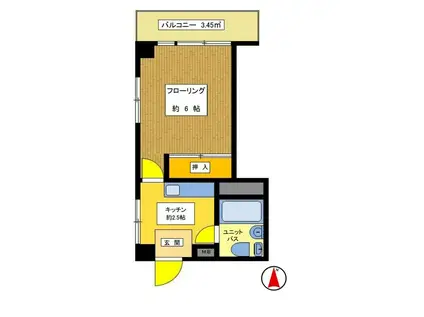 中野永谷マンション(1K/2階)の間取り写真