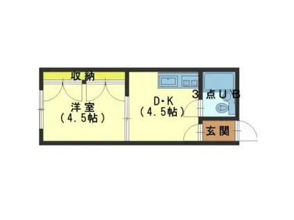 サトウハイツ(1DK/2階)の間取り写真