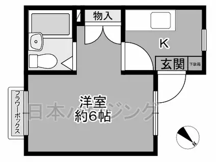 アルコバレーノ樽町(1K/1階)の間取り写真