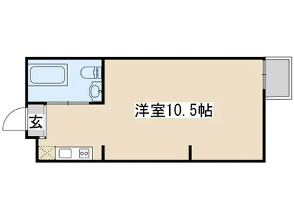 クレセンティア神戸・北野(1K/2階)の間取り写真