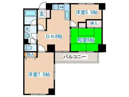 トダフレンズ48(3DK/8階)の間取り写真