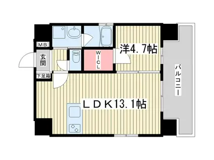 麩屋町五条マンション(1LDK/2階)の間取り写真