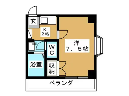 山内ビル(1K/2階)の間取り写真