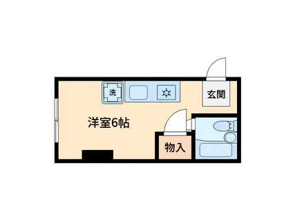ユニオンハイツ鹿島田(ワンルーム/1階)の間取り写真