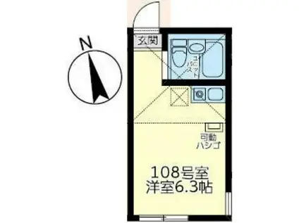 さくら小島新田(ワンルーム/1階)の間取り写真