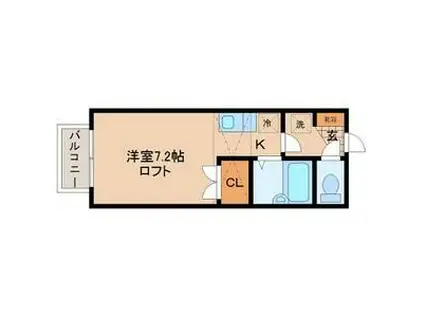 サンシャレイ幸町(ワンルーム/2階)の間取り写真