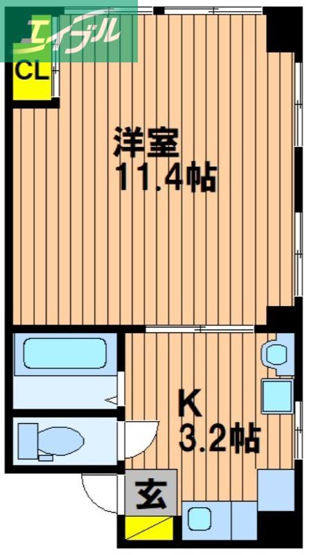 国際コーポ(1DK/4階)の間取り写真