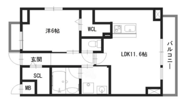 さくら三左衛門堀(1LDK/6階)の間取り写真