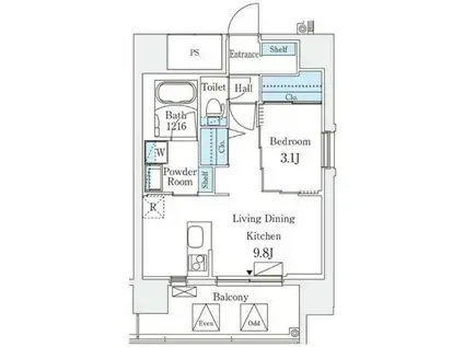 エル・セレーノ新大阪北(1LDK/6階)の間取り写真