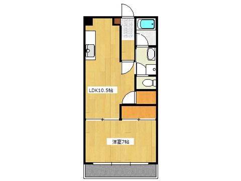 パレロワイヤル永田(1LDK/3階)の間取り写真