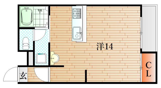 サンフォレスト(1K/2階)の間取り写真