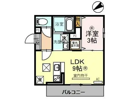 GLORE・KATATA(1LDK/1階)の間取り写真