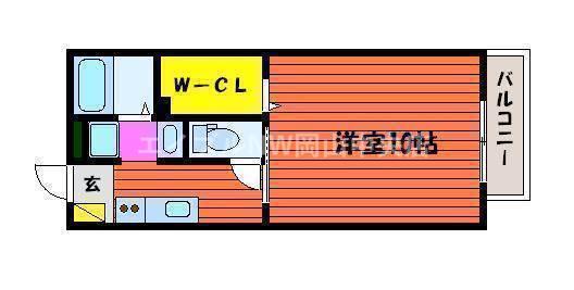 カフェテリアワケIII(1K/1階)の間取り写真