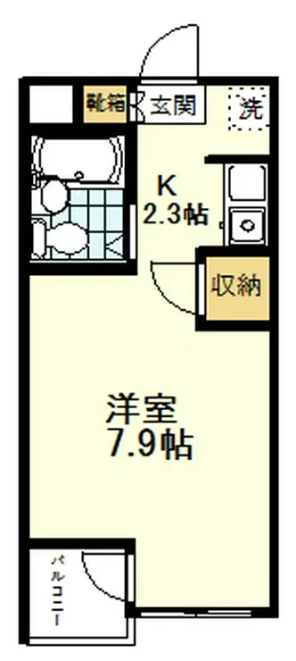 北町マンションK-1 2階階 間取り