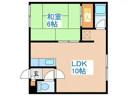 フジハウス(1LDK/1階)の間取り写真